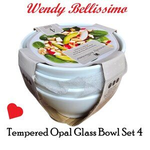 Wendy Bellissimo Tempered Opal Glass Bowl Set 4